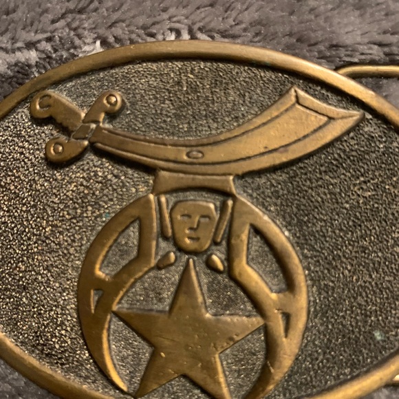 Vintage Adezy Denver USA 1977 brass Free Mason Masonic belt buckle Gasparilla - Picture 4 of 7